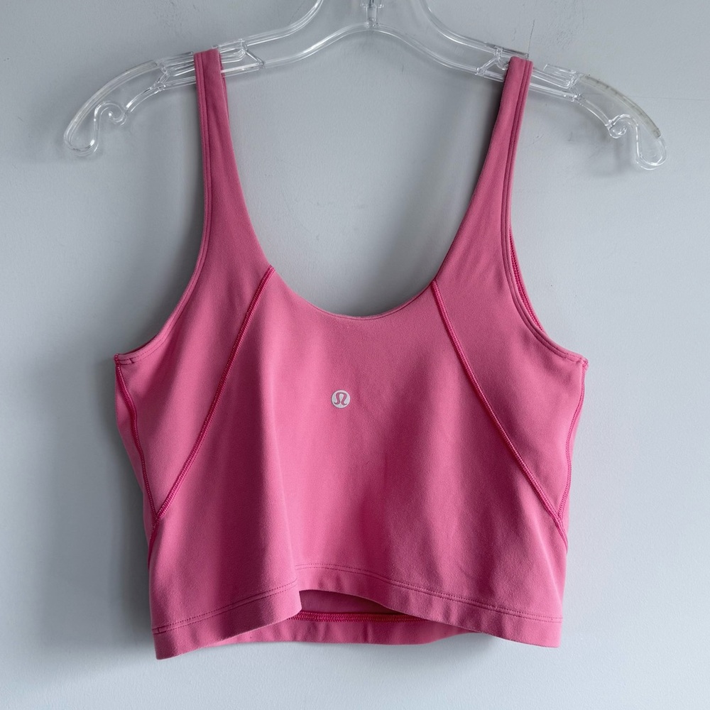 Lululemon Align Tank Top Pink Blossom Crop Top Sports Bra Size 8 Nulu W1CW8S - Picture 8 of 14